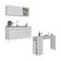 Armário De Cozinha Compacta Com Mesa Gourmet Veneza Multimóveis Mp2201 Branco Branco