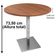 Mesa Alpha Inox 77,50 Cm (altura) Com Tampo Em Mdp Redonda 70 Cm Imbuia