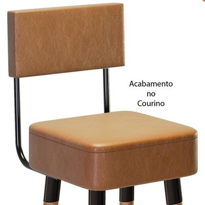 Kit 2 Banquetas Para Bancada Estofada Bariloche Amarula