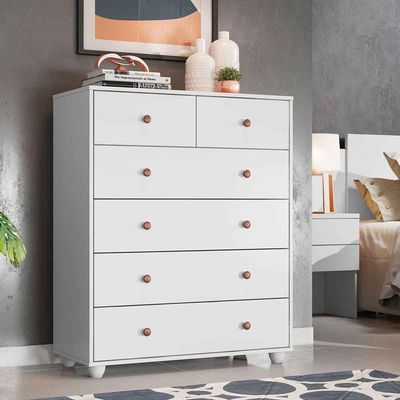 Cômoda Vittória 6 Gavetas - Casa Chick Branco