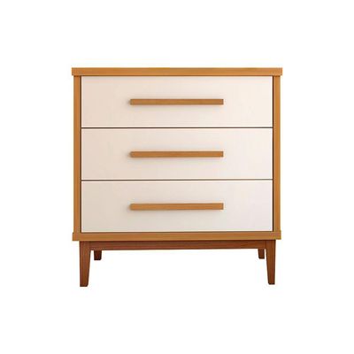 Cômoda Para Quarto 3 Gavetas Charlotte Nature - Off White - Cor: Bege