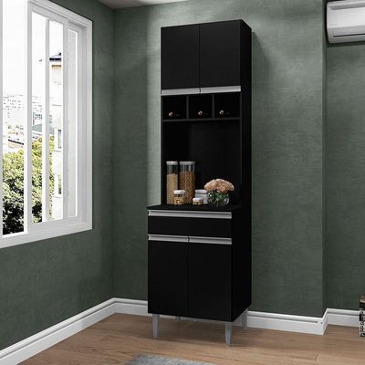 Paneleiro Duplo Adriana 4 Portas Preto