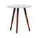 Mesa Lateral Tripé Tampo Mdf E Pés Madeira Eucalipto Maciço - Amêndoa Branco