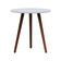 Mesa Lateral Tripé Tampo Mdf E Pés Madeira Eucalipto Maciço - Amêndoa Branco