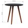 Mesa Lateral Tripé Tampo Mdf E Pés Madeira Eucalipto Maciço - Amêndoa Preto