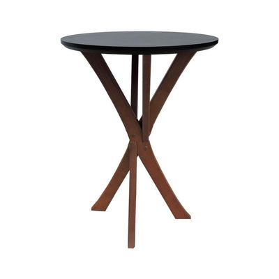 Mesa Lateral Tiê Tampo Redondo ø42 Amêndoa-preto
