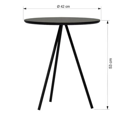Mesa Lateral Redonda Trilegal ø420x530 Preto