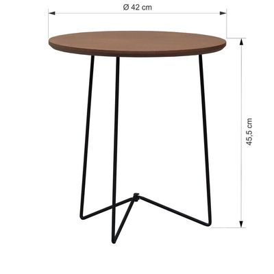 Mesa Lateral Gabi ø420x455 Preto-amêndoa