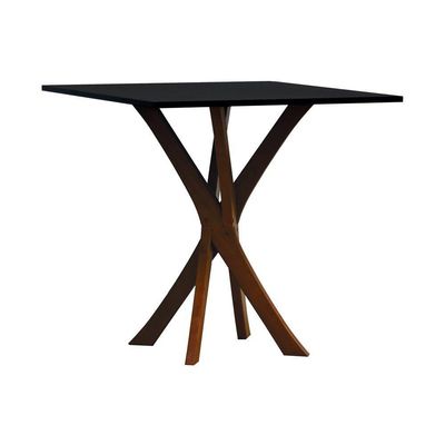 Mesa De Jantar Tiê Tampo Quadrado 80x80 Amêndoa-preto
