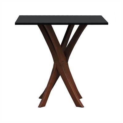 Mesa De Jantar Tiê Tampo Quadrado 80x80 Amêndoa-preto