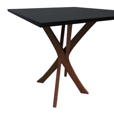 Mesa De Jantar Tiê Tampo Quadrado 80x80 Amêndoa-preto