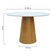Mesa De Jantar Tampo Em Vidro Base Cone Laminado Cinamomo Natural Tampo ø150 Branco-vidro Branco