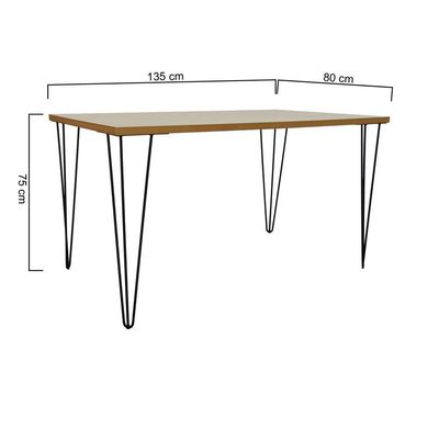 Mesa De Jantar Spectro Retangular 1350x800x750 - Preto Natural