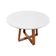 Mesa De Jantar Madri Madeira Maciça - Amêndoa Tampo ø150 Laqueado Branco