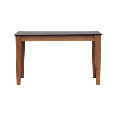 Mesa De Jantar Lyon Pés Madeira Maciça Tampo Mdf Laqueado 135x70 - Amêndoa Preto