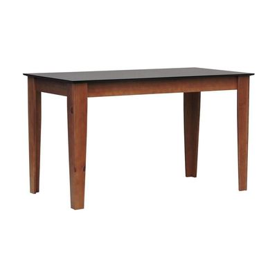 Mesa De Jantar Lyon Pés Madeira Maciça Tampo Mdf Laqueado 135x70 - Amêndoa Preto