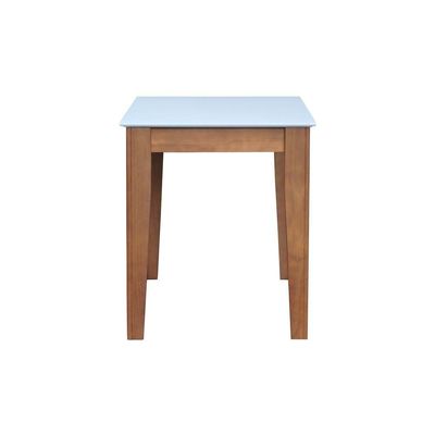 Mesa De Jantar Lyon Pés Madeira Maciça Tampo Mdf Laqueado 135x70 - Amêndoa Branco