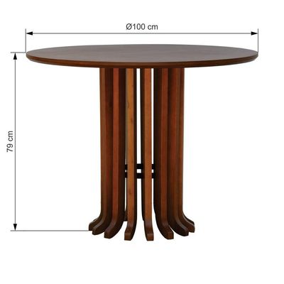 Mesa De Jantar Denver Tampo Redondo ø100 Amêndoa