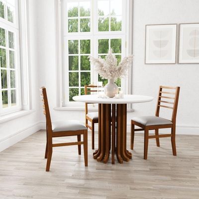 Mesa De Jantar Denver Tampo Redondo 120 Amêndoa-preto