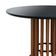 Mesa De Jantar Denver Amêndoa Tampo ø120 Mdf Com Vidro Tampo ø120 Mdf Preto-vidro Preto