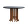 Mesa De Jantar Denver Amêndoa Tampo ø120 Mdf Com Vidro Tampo ø120 Mdf Preto-vidro Preto