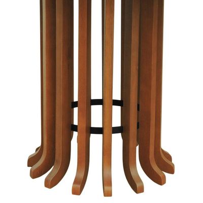 Mesa De Jantar Denver Amêndoa Tampo ø120 Mdf Com Vidro Tampo ø120 Mdf Preto-vidro Preto