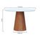 Mesa De Jantar Base Cone Laminado Cinamomo Amêndoa Tampo ø150 Laqueado Branco