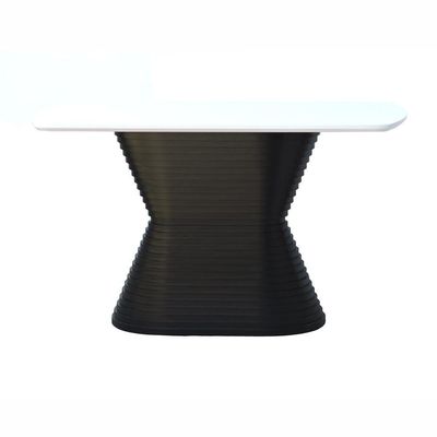 Mesa De Jantar Apollo Tampo Retangular 136x80cm Preto-branco