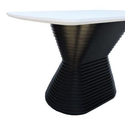 Mesa De Jantar Apollo Tampo Retangular 136x80cm Preto-branco