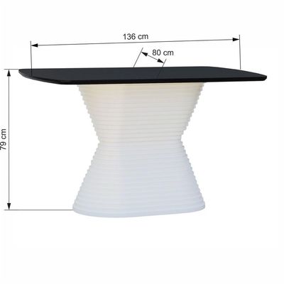 Mesa De Jantar Apollo Tampo Retangular 136x80cm Branco-preto