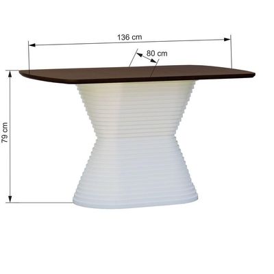 Mesa De Jantar Apollo Tampo Retangular 136x80cm Branco-amêndoa