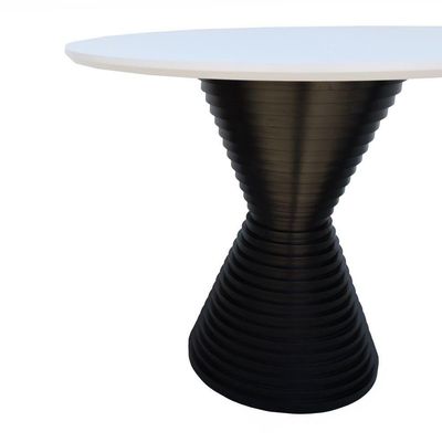 Mesa De Jantar Apollo Tampo Redondo 120 Preto-branco