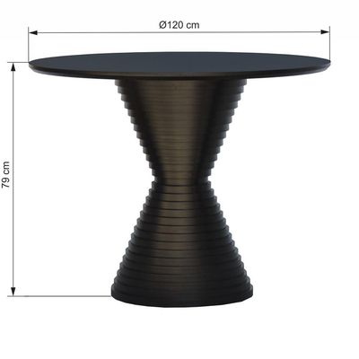 Mesa De Jantar Apollo Tampo Redondo 120 Preto
