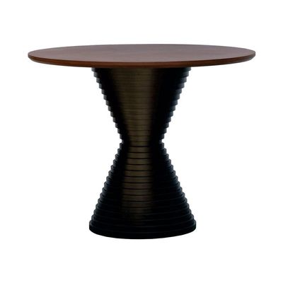 Mesa De Jantar Apollo Tampo Redondo 120 Preto-amêndoa
