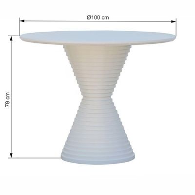 Mesa De Jantar Apollo Tampo Redondo ø100 Branco