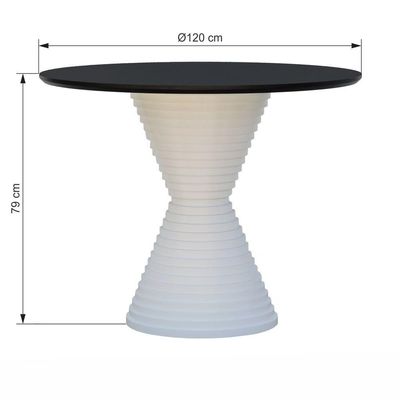 Mesa De Jantar Apollo Tampo Redondo 120 Branco-preto
