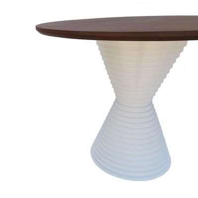 Mesa De Jantar Apollo Tampo Redondo 120 Branco-amêndoa
