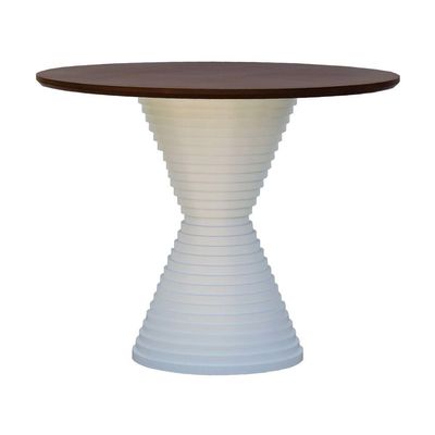 Mesa De Jantar Apollo Tampo Redondo 120 Branco-amêndoa