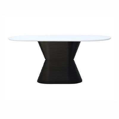Mesa De Jantar Apollo Tampo Oblongo 180x90cm Preto-branco