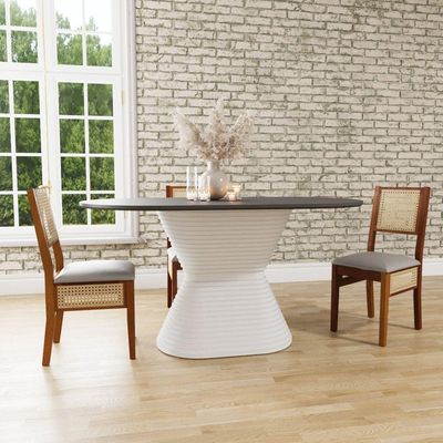 Mesa De Jantar Apollo Tampo Oblongo 180x90cm Preto-branco