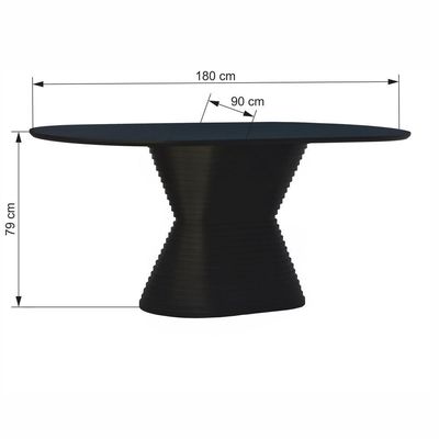 Mesa De Jantar Apollo Tampo Oblongo 180x90cm Preto