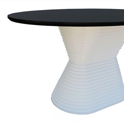 Mesa De Jantar Apollo Tampo Oval 160x90cm Branco-preto