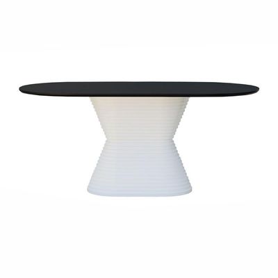 Mesa De Jantar Apollo Tampo Oblongo 180x90cm Branco-preto