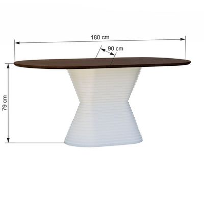 Mesa De Jantar Apollo Tampo Oblongo 180x90cm Branco-amêndoa