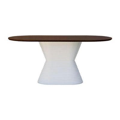 Mesa De Jantar Apollo Tampo Oblongo 180x90cm Branco-amêndoa