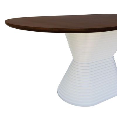 Mesa De Jantar Apollo Tampo Oblongo 180x90cm Branco-amêndoa