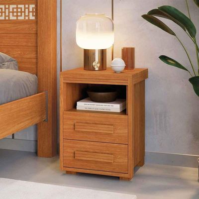 Mesa De Cabeceira 2 Gavetas Tóquio 100% Mdf - Casa Chick Nature