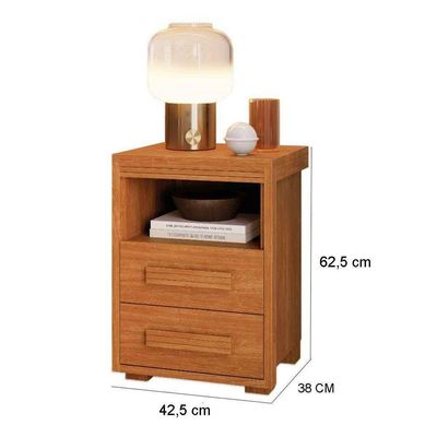 Mesa De Cabeceira 2 Gavetas Tóquio 100% Mdf - Casa Chick Nature