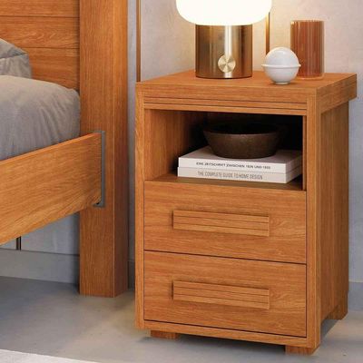 Mesa De Cabeceira 2 Gavetas Tóquio 100% Mdf - Casa Chick Nature