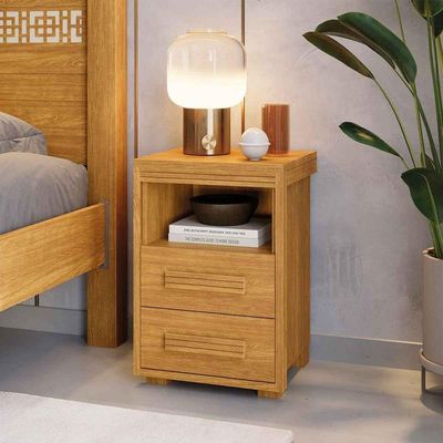 Mesa De Cabeceira 2 Gavetas Tóquio 100% Mdf - Casa Chick Cinamomo